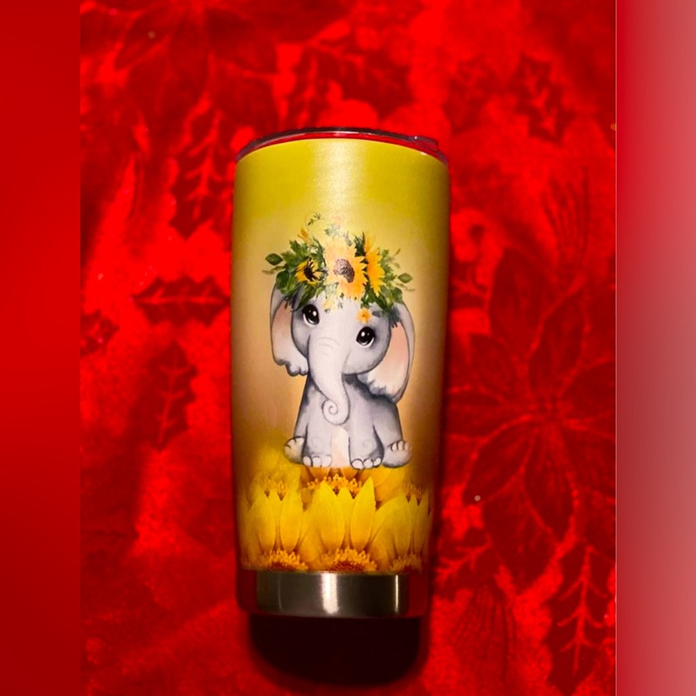 Sunflower theme 20oz Vacuum Sealed SS thumbler